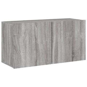 6 Piece TV Wall Units Grey Sonoma Engineered Wood