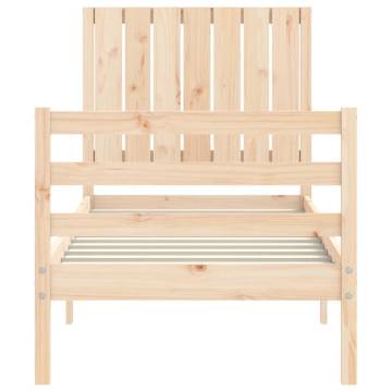 Bed Frame with Headboard Small Single Solid Wood