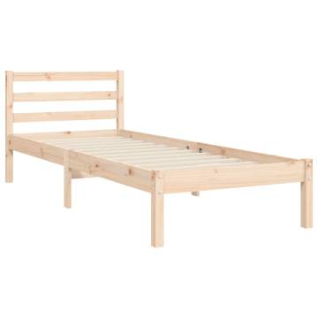 Bed Frame with Headboard Small Single Solid Wood