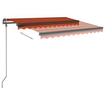 Manual Retractable Awning with Posts 3.5x2.5 m Orange and Brown