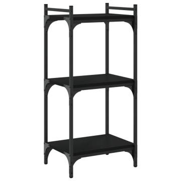 Bookcase 3-Tier Black 40x30x86 cm Engineered Wood