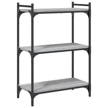 Bookcase 3-Tier Grey Sonoma 60x30x86 cm Engineered Wood