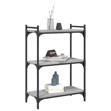 Bookcase 3-Tier Grey Sonoma 60x30x86 cm Engineered Wood