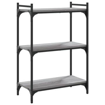 Bookcase 3-Tier Grey Sonoma 60x30x86 cm Engineered Wood