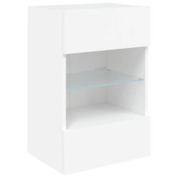 TV Wall Cabinets with LED Lights 2 pcs White 40x30x60.5 cm