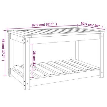 Garden Table Honey Brown 82.5x50.5x45 cm Solid Wood Pine