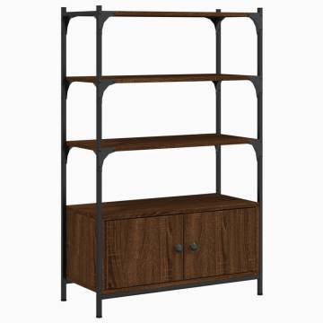 Bookcase 3-Tier Brown Oak 70x30x109.5 cm Engineered Wood