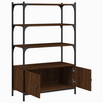 Bookcase 3-Tier Brown Oak 70x30x109.5 cm Engineered Wood