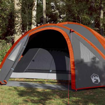 Camping Tent 4-Person Grey and Orange Waterproof