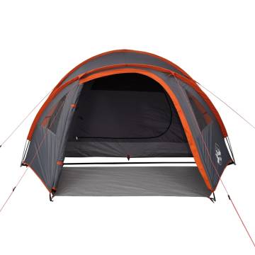 Camping Tent 4-Person Grey and Orange Waterproof