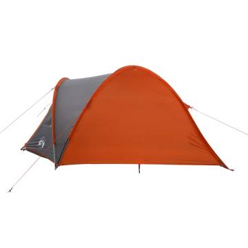 Camping Tent 4-Person Grey and Orange Waterproof