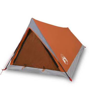 Camping Tent 2-Person Grey and Orange Waterproof