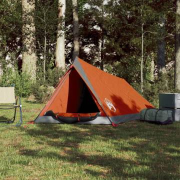 Camping Tent 2-Person Grey and Orange Waterproof