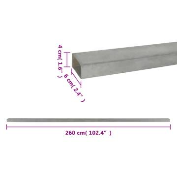 Garden Fence Posts 10 pcs Silver 260 cm Steel