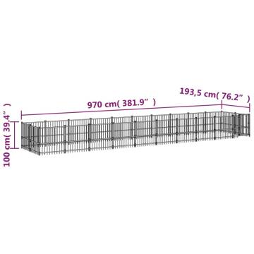 Outdoor Dog Kennel Steel 18.77 m²