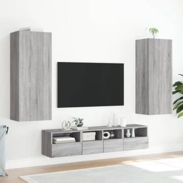 5 Piece TV Wall Units Grey Sonoma Engineered Wood