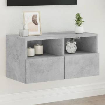 TV Wall Cabinet Concrete Grey 60x30x30 cm Engineered Wood