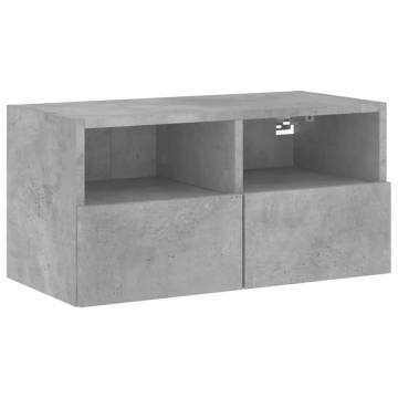 TV Wall Cabinet Concrete Grey 60x30x30 cm Engineered Wood