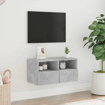 TV Wall Cabinet Concrete Grey 60x30x30 cm Engineered Wood