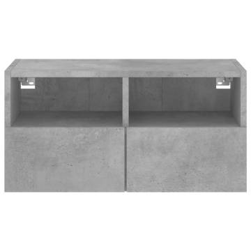 TV Wall Cabinet Concrete Grey 60x30x30 cm Engineered Wood