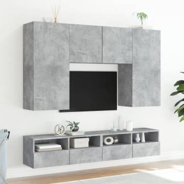 TV Wall Cabinet Concrete Grey 80x30x30 cm Engineered Wood