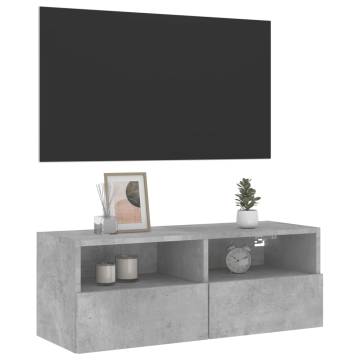 TV Wall Cabinet Concrete Grey 80x30x30 cm Engineered Wood