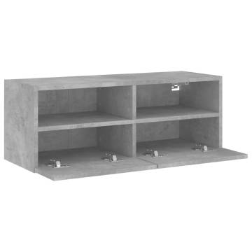 TV Wall Cabinet Concrete Grey 80x30x30 cm Engineered Wood