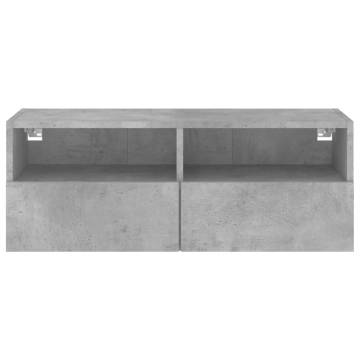 TV Wall Cabinet Concrete Grey 80x30x30 cm Engineered Wood