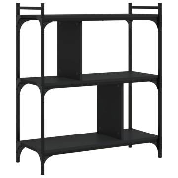 Bookcase 3-Tier Black 76x32x88 cm Engineered Wood