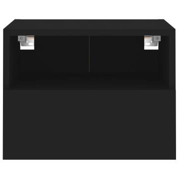 TV Wall Cabinets 2 pcs Black 40x30x30 cm Engineered Wood