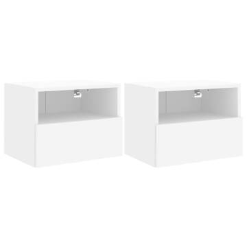 TV Wall Cabinets 2 pcs White 40x30x30 cm Engineered Wood