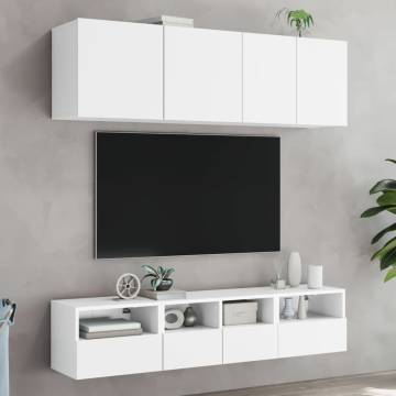 TV Wall Cabinets 2 pcs White 40x30x30 cm Engineered Wood