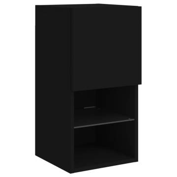 TV Cabinets with LED Lights 2 pcs Black 30.5x30x60 cm