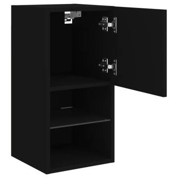 TV Cabinets with LED Lights 2 pcs Black 30.5x30x60 cm