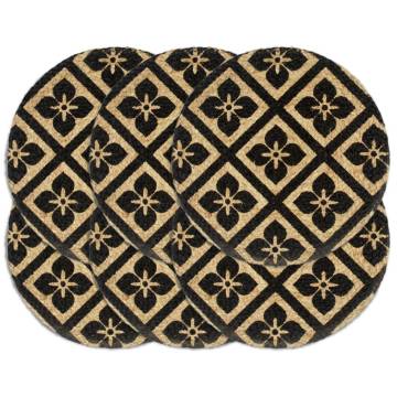 Placemats 6 pcs Black 38 cm Round Jute