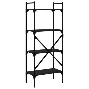 Bookcase 4-Tier Black 56x31.5x138.5 cm Engineered Wood