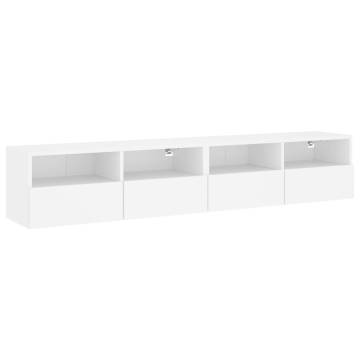 TV Wall Cabinets 2 pcs White 80x30x30 cm Engineered Wood