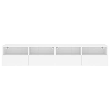 TV Wall Cabinets 2 pcs White 80x30x30 cm Engineered Wood