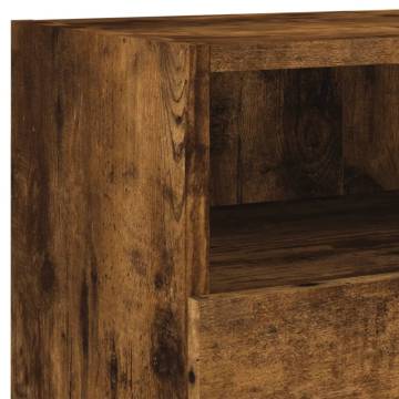 TV Wall Cabinet Smoked Oak 80x30x30 cm Engineered Wood