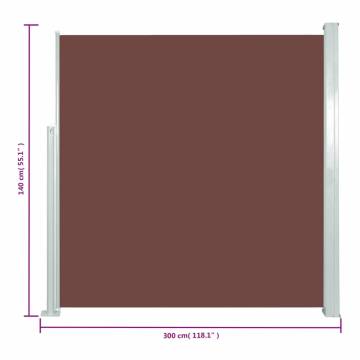 Retractable Side Awning 140 x 300 cm Brown