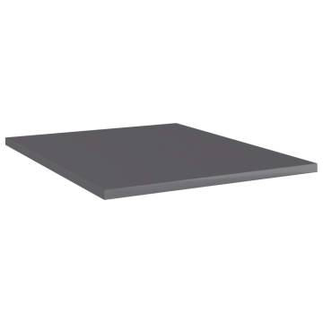 Bookshelf Boards 8 pcs High Gloss Grey 40x50x1.5 cm Engineered Wood