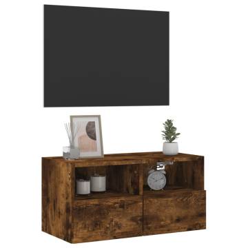 TV Wall Cabinet Smoked Oak 60x30x30 cm Engineered Wood