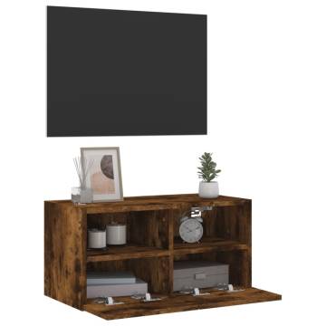 TV Wall Cabinet Smoked Oak 60x30x30 cm Engineered Wood