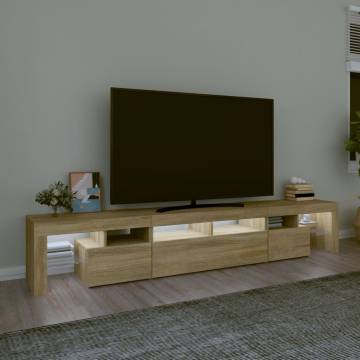 TV Cabinet with LED Lights Sonoma Oak 230x36.5x40 cm