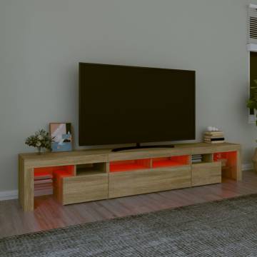 TV Cabinet with LED Lights Sonoma Oak 230x36.5x40 cm