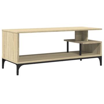 TV Cabinet Sonoma Oak 102x40x41 cm Engineered Wood and Powder-coated Steel