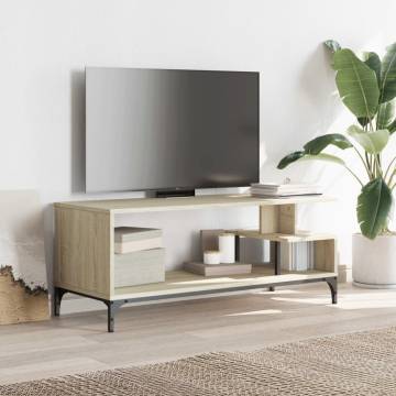 TV Cabinet Sonoma Oak 102x40x41 cm Engineered Wood and Powder-coated Steel