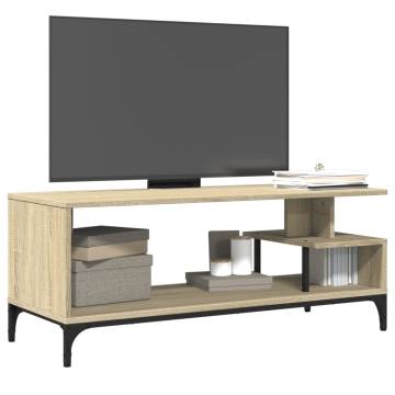 TV Cabinet Sonoma Oak 102x40x41 cm Engineered Wood and Powder-coated Steel