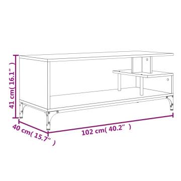 TV Cabinet Sonoma Oak 102x40x41 cm Engineered Wood and Powder-coated Steel