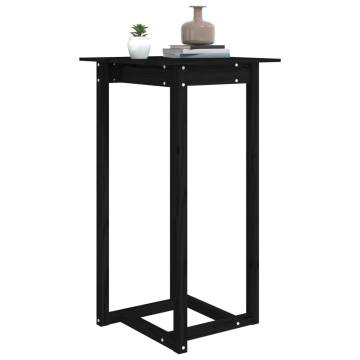 Bar Table Black 60x60x110 cm Solid Wood Pine